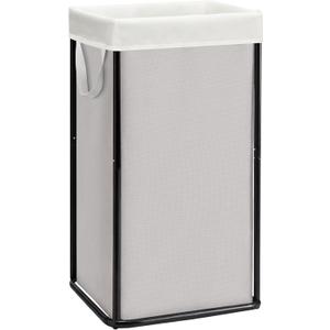 STORAGE MANIAC Large Laundry Hamper, 23.7 Gal. Metal Laundry Basket with Removable Bag for Easy Carry, Strong Dirty Clothes Hamper for Bedroom, Bathroom, Dorm, College, 90L Grey (1 Section, Gray)