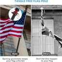 Barcetine American Flag Poles for Outside House - 5ft Tangle Free Flag Pole for House with Holder Bracket,Residential Flagpole Kit for Outdoor Porch Garage - Black