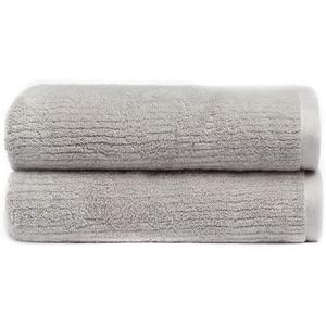 Cozy Earth Ribbed Hand Towel Set - 60% Cotton 40% Viscose from Bamboo Hand Towels - Soft & Absorbent Textured Ribbed Pattern - 2 Pack Light Grey