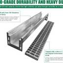 39.4x7.1x6.3in Stainless & Galvanized Steel Trench Drain