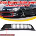 Front Bumper Lower Mesh Grille Grill W/Chrome Trim Fit For 2016 2017 Honda Accord 4 Door, Lower Grill Replace For HO1036126