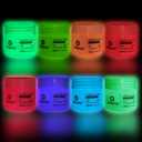 Artecho Glow in the Dark Paint 8 Colors, 20 ml / 0.7 oz Acrylic Paint for Decoration, Art Painting, Outdoor and Indoor Art Craft, Supplies for Canvas, Rock, Wood, Waterproof Rich Pigments