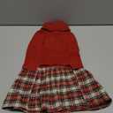 Lanyarco Burgundy Red Knitted Dog Sweater Dress, Plaid Dog Winter Clothes for Dogs Girl, Dachshund Doggy Pet Apparel, Red, Large (L)