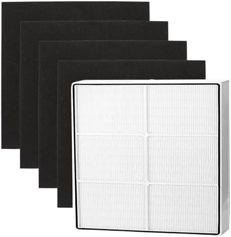Replacement Filter For Whirlpool Whispure Air Purifier 1183054K 8171434K Fits AP450 AP510 AP51030K AP51030KB AP45030K WP500 WP1000 Air Purifier, 1 Pack H13 Ture HEPA Filter + 4 Pack Carbon Filters