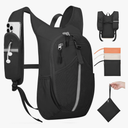 TUIKEN Small Hiking Backpack 10L - Lightweight Packable Foldable Backpack for Travel Camping Outdoor Commute, Compact Rucksack for Women Men(Black)