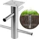 Patio Cantilever Umbrella Base in Ground,In-ground Umbrella Base,Offset In-ground Umbrella Stand304 Stainless Steel Umbrella Holder,Universal Umbrella Ground Anchor for Offset Cantilever Umbrella