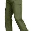 DOWMQ Men's Casual Cargo Pants Workout Sweatpants Joggers Stretch Hiking Drawstring Tactical Trousers, Large