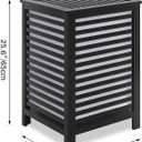 SMIBUY Double Laundry Hamper with Lid, 120L Bamboo Laundry Basket with Removable Liner Bag, 2-Section Clothes Divider Laundry Sorter for Laundry Room, Bathroom, Bedroom (Black)
