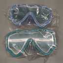 Vvinca Swim-Goggles with Nose Cover, 2 Packs Elastic Fabric Strap Snorkel Swim Mask Anti Fog UV No Pull Hair for Kids 3-14 (Blue)
