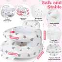 Inflatable Baby Seat for 3-36 Months, Baby Seats for Infants for Sitting Up with Back Support Built in Air Pump, Surround Sit Me Up Floor Seat for Baby Chair for Learning Sit, Feeding (Elephant)