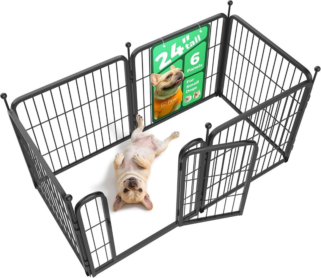 FXW Rollick Unleashed Dog Playpen for Indoor, Yard, RV Camping, 24 inch 6 Panels for Small and Puppy DogsPatented