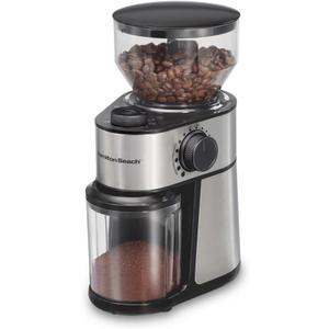 Hamilton Beach Electric Burr Coffee Grinder with Large 16oz Hopper & 18 Settings For 2-14 Cups, Stainless Steel (80385)