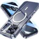MATEPROX Magnetic Clear Compatible with iPhone 17 Pro Max Case[2025], Never Yellow Transparent Protective Cover 6.9'' Compatible with MagSafe with Screen Protector-Clear