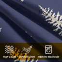 Miaoquhe Christmas Throw Pillow Covers 18X18 Inches Set of 2 White Christmas Tree Navy Blue Pillowcase Soft Cotton Linen Square Winter Xmas Cushion Covers for Home Sofa Patio Bedroom