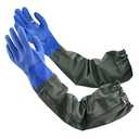 MUMUKE Long Waterproof Gloves, Long Chemical Gloves, Reusable, Padded Cotton Lined/Acid & Oil Resistant 28 inch