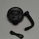 Gaiatop Mini Portable Stroller Fan, Battery Operated Small Clip on, Detachable 3 Speed Rechargeable, 360 Rotate Flexible Tripod Better Cooling for Car Seat Crib Treadmill Travel Black