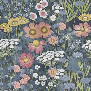 Orainege Vintage Floral Wallpaper Peel and Stick Wallpaper Floral Contact Paper 17.7in x118.1in Boho Daisy Self Adhesive Removable Wall Paper for Bedroom Decorative (Blue/Pink/Yellow/White)