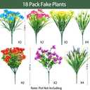 trytuny Artificial Flowers for Outdoor, 18 Bundle UV Resistant Fake Plants, Realistic Faux Silk Floral for Outside Indoor Porch Patio Window Box Planter Home Decor (Rosy Red Yellow Blue)
