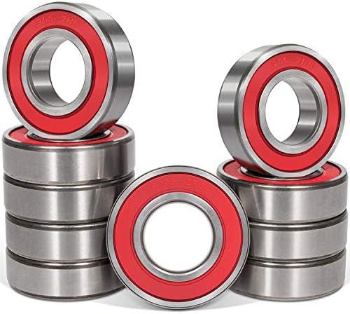 10 Pack 6205-2RS Double Rubber Seal Bearing 25x52x15mm,Pre Lubricated,Stable Performance,Cost Effective, Deep Groove Ball Bearings