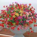 Kingsboomy Artificial Flowers for Outdoors, Faux Plants Flowers, 20 Bundles Silk Colorful Fake Flowers Eucalyptus Realistic UV Resistant for Outside Home Planter Porch Patio Yard Decor (20, 5 Colors)