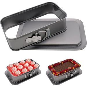 JJYHEHOT Rectangular Springform Pan, Rectangle Cake Pan with Removable Bottom, 11 * 7in Rectangular Cake Baking Trays Cheesecake Tin for Tortes Cheesecake Mousse