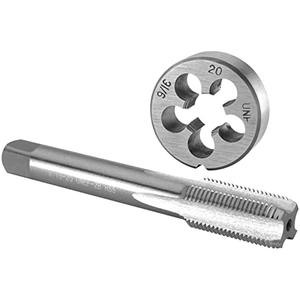 Burkit 9/16"-20 UN Tap and Die Set, 9/16 x 20 UN Machine Thread Tap and Round Die Right Hand