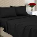 Utopia Bedding King Size 4 Piece Sheet Set - Brushed Microfiber - Soft Bed Sheets for King Size Bed - Includes 1 Fitted, 1 Flat, & 2 Pillow Cases - Deep Pocket (Black)