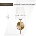 Generation Lighting 4187201-848 1-Light Baker Bath Fixture Wall Lamp Satin Brass 4187201-848 | Bathroom Light Fixture for Home Decor | Wall Sconce Vanity Light Fixture and Bathroom Accessory
