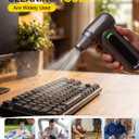 Electric Compressed Air Duster, 170000RPM High-Speed Cordless Air Blower with Rechargeable Battery for Keyboard, PC & Electronics Car Cleaning, Reusable Canned Air Alternative
