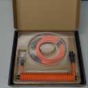 Pro Coiled Keyboard Cable, Double-Sleeved Mechanical Keyboard Cable with 5Pin GX16 Aviator, 1.2m USB A to USB Type C (Orange)