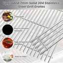 Grill Grates for Weber Spirit E210 2025 Replacement 7637, Stainless Steel Cooking Grids for Weber Spirit 200 Series GS4 Spirit II E-210 E-220 E-310 E-325 Front Control 7mm SUS304 BBQ Grill Parts