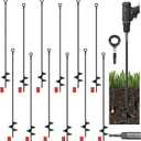 Yaocom 12 Pcs 40 in Long Ground Anchor 4" Wide Helix 14 mm Rod Earth Auger
Metal Heavy Duty Ground Anchor Hook Wind Stakes Eye Anchor for Guying Tents Fencing Canopies Shed Bridge House, Summer Winter