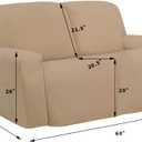 Easy-Going 6 Pieces Microfiber Stretch Sectional Recliner Sofa Slipcover Soft Fitted Fleece 2 Seats Couch Cover Washable Furniture Protector with Elasticity for Kids(Recliner Loveseat, Deep Teal)