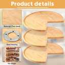 Leinuosen 3 Pcs 28 Inch Banded Pine Wood Full Kidney Shaped Lazy Susan for Corner Base Cabinets with Steel Swivel Bearing for Kitchen Turntables Pantry Spice Can Storage, Not Include Metal Rod