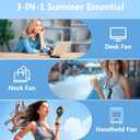 6000mAh Portable Handheld Misting Fan as Backup Power, 50ml XL Water Tank, 20H Runtime 3 Speeds, 180 Foldable Rechargeable Mist Fan for Travel, Outdoors, Makeup - Black