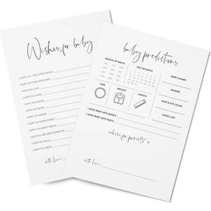 GardenCity Baby Predictions & Advice Cards for Baby Shower Games Activity, Advice for New Parents to Be  30 Double-Sided Thick Cards  Minimalist