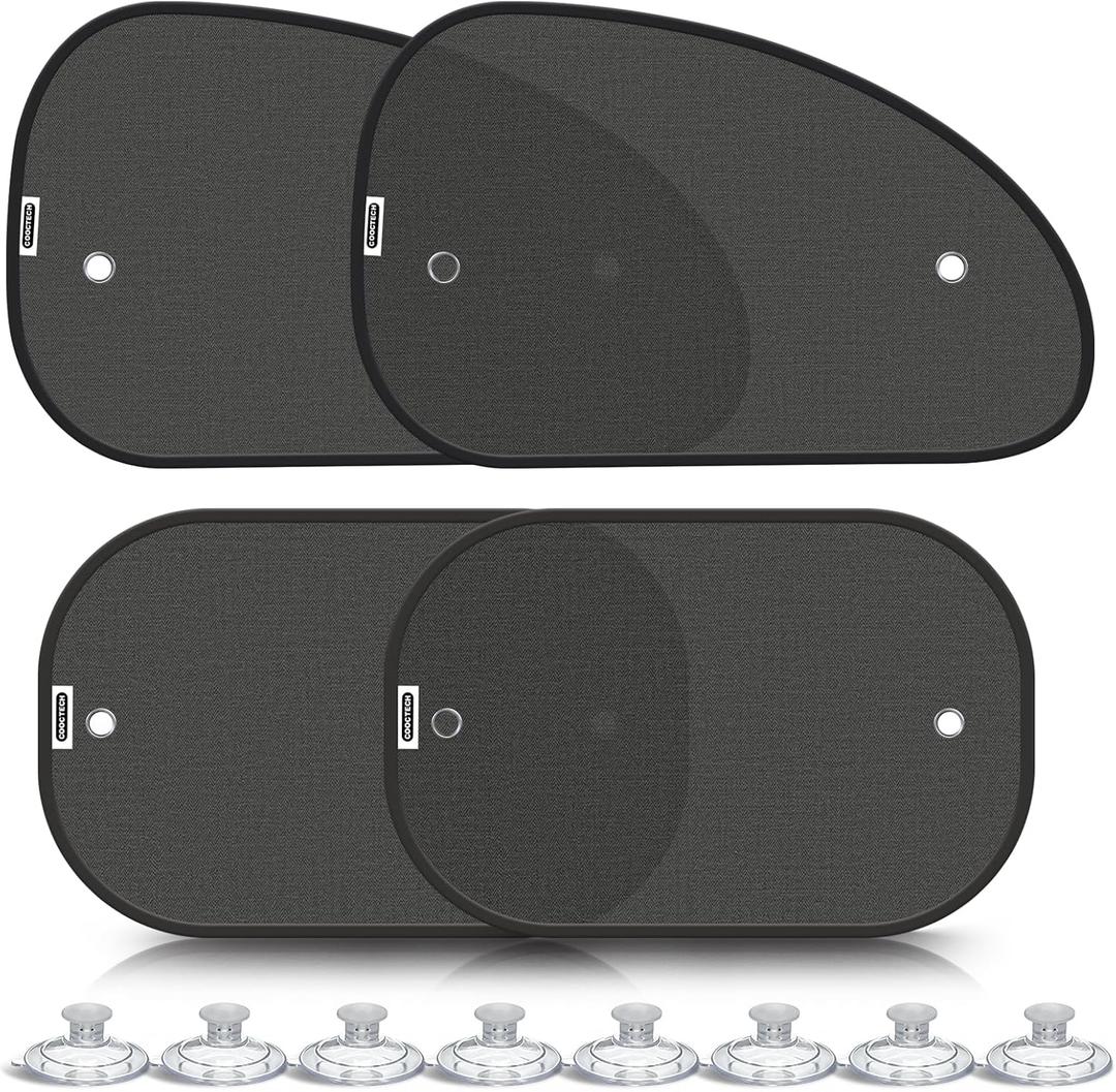 2026 New Upgrade Car Window Shades for Side Window(4 Pack),Car Window Shade for Baby with 8 Suction Cups,Sun Shade Side Window Can Blocks 99.98% UVR,Sun Shade for Window