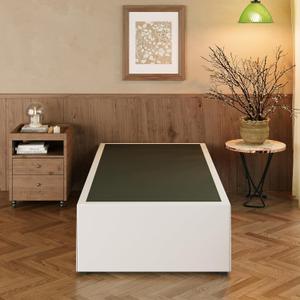 EMODA 18 Inch Twin XL Bed Frames with White Cover, Heavy Duty XL Twin Metal Platform Bed Frame No Box Spring Needed, Noise Free, Easy Assembly