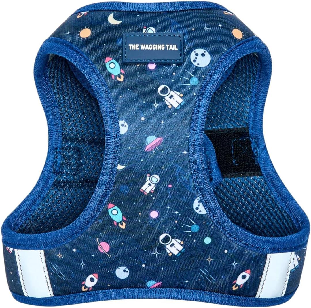 No Pull Harness for Small, Medium, Large Dogs, Heavy Duty, Adjustable, Breathable, Soft, Cute, Reflective, Dog Harness, Dog Vest, Pet Harness (Outer Space, Small)