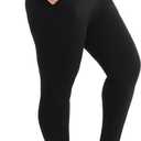 Walifrey Plus Size Leggings with Pockets for Women, High Waist Opaque Tummy Control Leggings (XX-Large, Black)