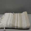 Oversized Turkish Beach Towel Blanket Cotton Giant XL Sandproof Towels Huge Linen XXL Extra Large Big Throw Quilt Blankets for Adults Cloud Travel Camping Glamping Accessories Essentials (Extra Large 82"x88"208x224cm, Beige)