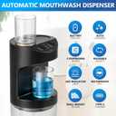 ZOFGENOW Automatic Mouthwash Dispenser for Bathroom,Bathroom Accessories 19.4 Fl Oz Dispensers with Magnetic Cups,Wall Mounted Dispenser,Suitable for All Age Groups,Black