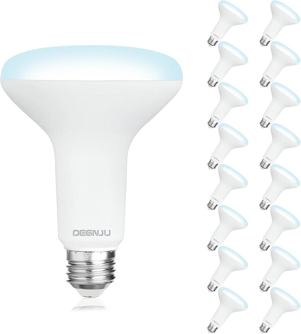 DEGNJU 16 Pack BR30 LED Bulb, Dimmable Indoor Flood Lights 7W Equivalent 65W 5000K Daylight, CRI80, 650 LM, E26 Base, 15000 Lifetime Hours, Interior Energy Saving Recessed Light Bulb, Flicker-Free