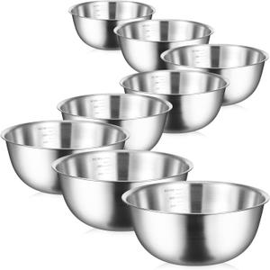 Stainless Steel Bowls 304 Metal Lightweight Unbreakable Dinner Bowls Set Non-Toxin Dishwasher Safe BPA Free and Healthy (8 Pack 24Oz)
