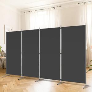 RANTILA 4 Panel Room Divider, 6 Ft Tall Folding Privacy Screen Room Dividers, Freestanding Room Partition Wall Dividers, 136''W x 20''D x 71''H, Black RANTILA 4 Panel Room Divider, 6 Ft Tall Folding Privacy Screen Room Dividers, Freestanding Room Partition Wall Dividers, 136''W x 20''D x 71''H, Black