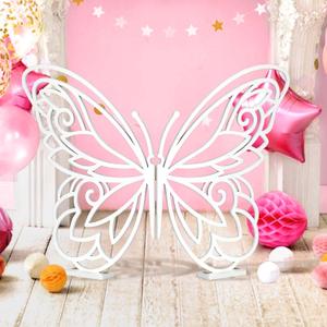 Large Size Wooden Butterfly Decor Giant Butterfly Decorations Craft Butterfly White Butterflies Large Butterfly Decorations DIY Art Craft for Room Decor Wedding Party (White)