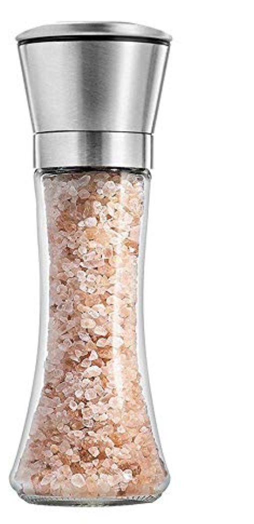 Salt and Pepper Grinder - Black Pepper,Herb Shakers Mill Refillable Manual - Stainless Steel Lid - Adjustable Coarseness - Glass Material- Fits in Home,Kitchen,Barbecue (color BB)