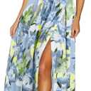 KILIG Women's Summer Floral Beach Flowy Split Maxi Long Dresses (White, XL)