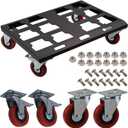 Upgrade Tool Box Dolly, Push Cart Dolly Compatible with Milwaukee Packout Toolbox, Thickened Carbon Steel Frame, Larger Wheels with Brake, Up to 330lbs