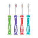 GUM Sunstar Monsterz Kids’ Toothbrush W/Suction Cup, Ages 2+, Assorted Colors, 1 Dozen